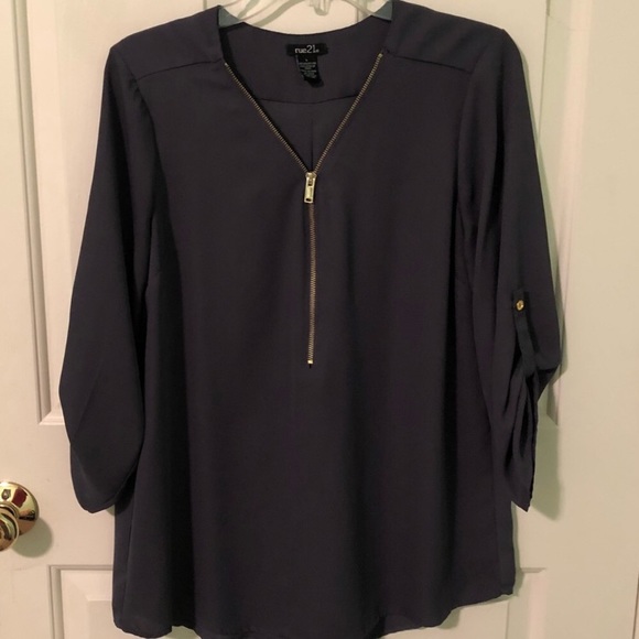 Rue21 Tops - Dark Gray Blouse with Zipper
